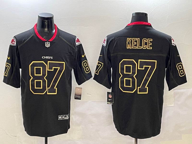 Men Kansas City Chiefs #87 Kelce Black Classic 2025 Nike Limited NFL Jersey style 1